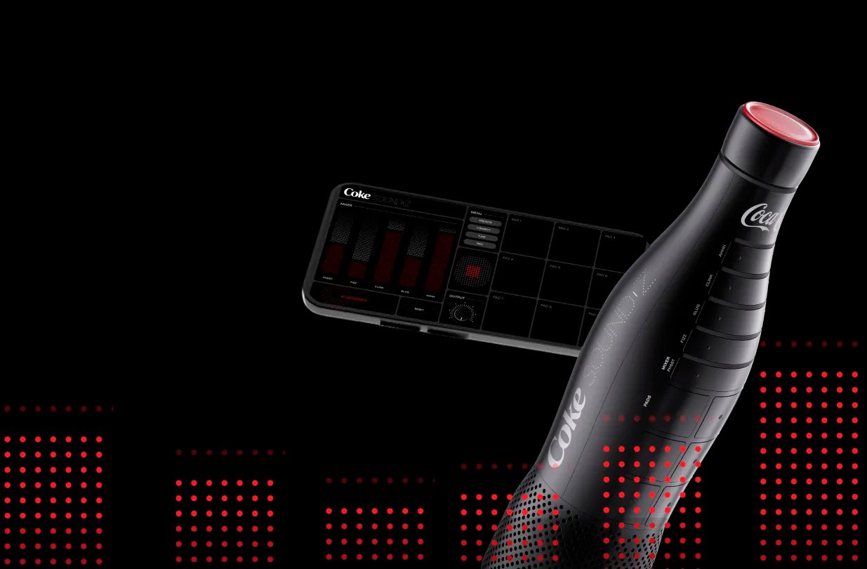 CokeSoundZ bottle and app